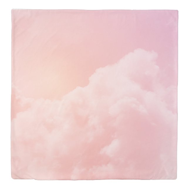 Pink Sky and Fluffy Clouds - Dreamy Home Duvet Cover (Front)