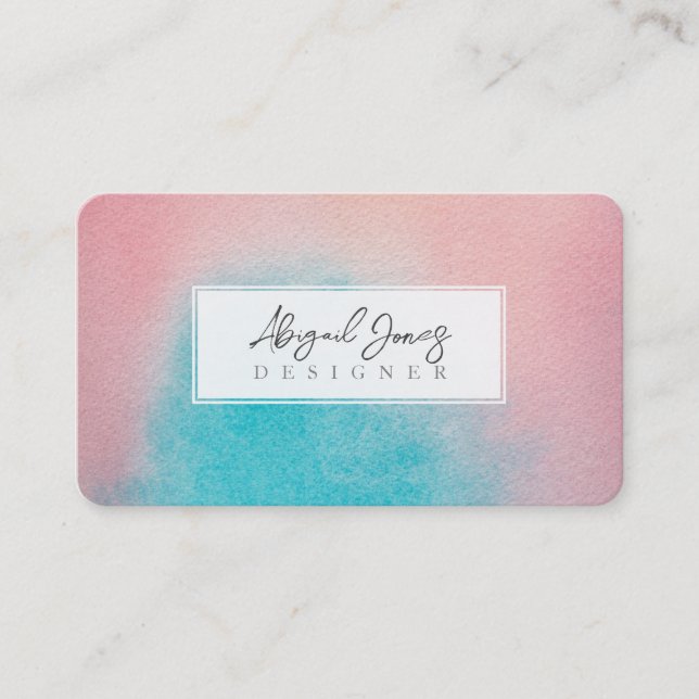 Pink Sky Artist Watercolor Sky Beautiful Profile Appointment Card (Front)