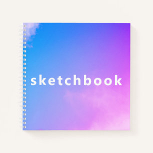 Pink Sky Background Square Spiral Art Sketchbook Notebook