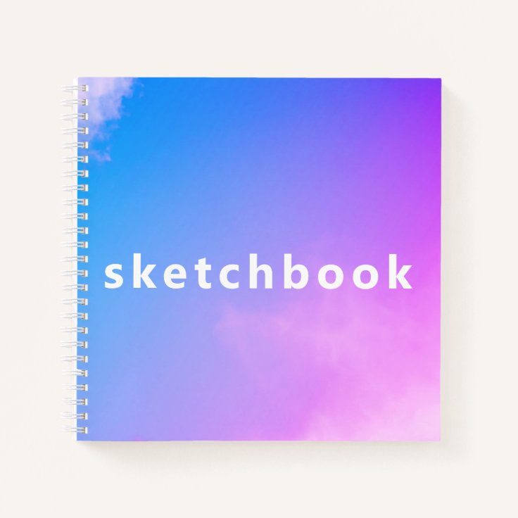 Pink Sky Background Square Spiral Art Sketchbook Notebook Zazzle