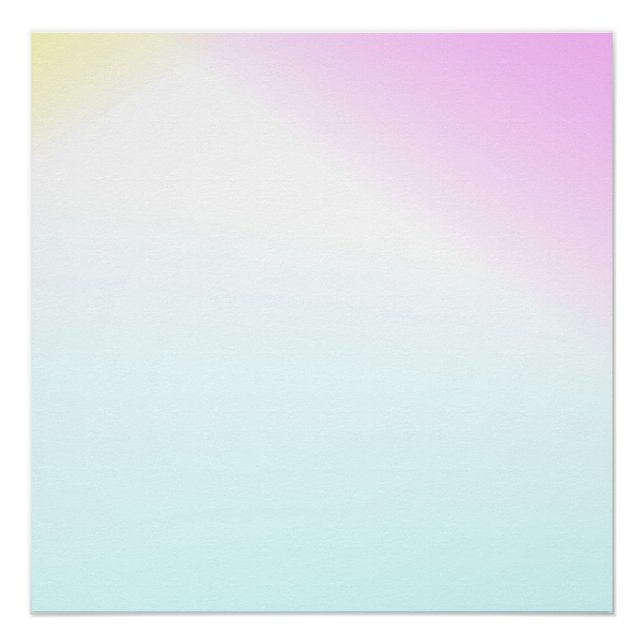 Pink & Sky Blue Modern Gradient Art Wall Poster (Front)