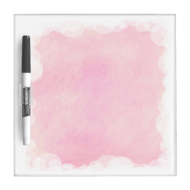 Pink Sky Bubbles and Clouds Dry Erase Board (Front)