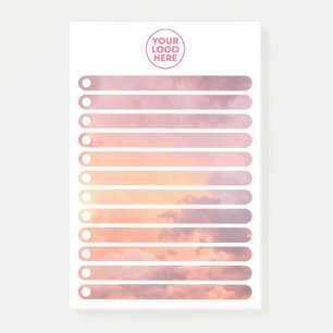 Pink Sky Clouds Stylish Business Logo To Do List Post-it Notes
