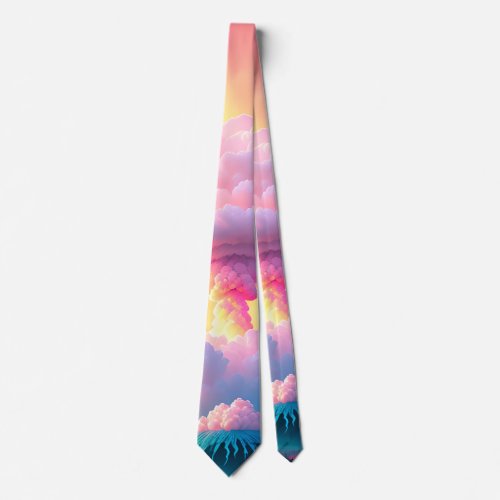 Pink sky explosion Clouds in pink harmony Neck Tie