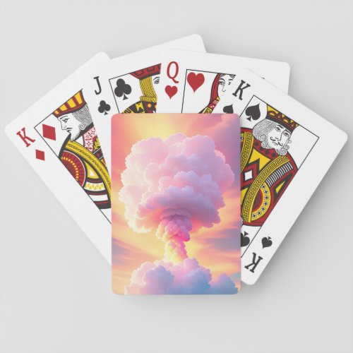 Pink sky explosion Clouds in pink harmony Poker Cards