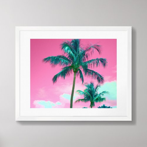 Pink Sky Palms Framed Art