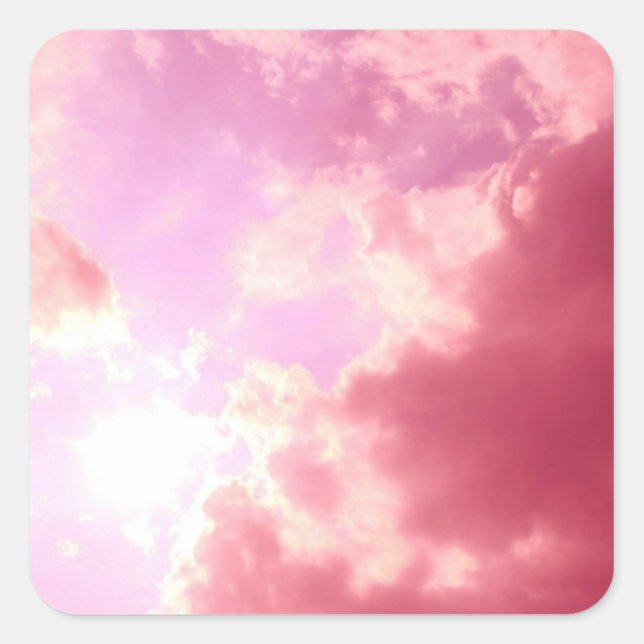 Pink Sky Square Sticker (Front)