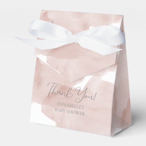 Pink Sky Watercolor Girl Baby Shower Favor Boxes