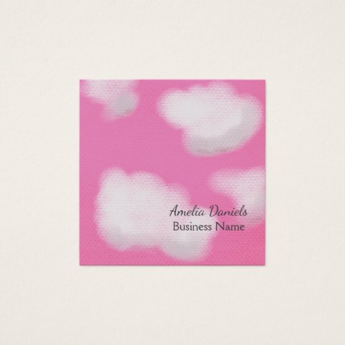 Pink Sky White Clouds Business Card