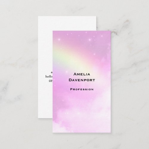 Pink Sky with Lemon Yellow Rainbow Business Card