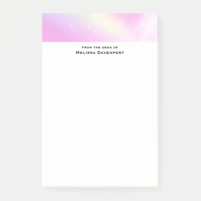 Pink Sky with Lemon Yellow Rainbow Post-it Notes (Front)