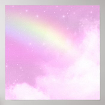 Pink Sky With Lemon Yellow Rainbow Poster by Mirribug at Zazzle