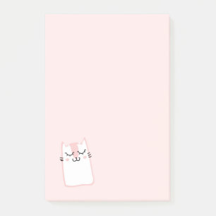Pink Sleeping Kitty Cat Post-it Notes