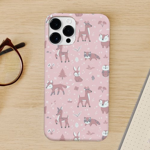 Pink Sleepy Little Woodland Critters Case_Mate iPhone 14 Pro Max Case