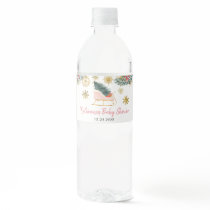 Pink Sleigh Baby Shower Little Bundle of Joy Water Bottle Label