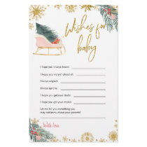 Pink Sleigh Christmas Baby Shower Wishes For Baby