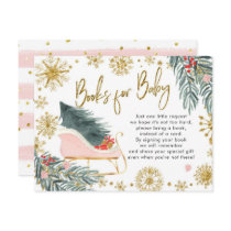 Pink sleigh oh what fun Winter Books for Baby Invitation Postcard