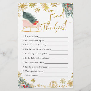 Pink Sleigh Winter Baby Shower Find The Guest