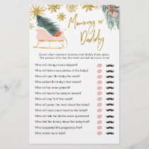 Pink Sleigh Winter Baby Shower Mommy or Daddy