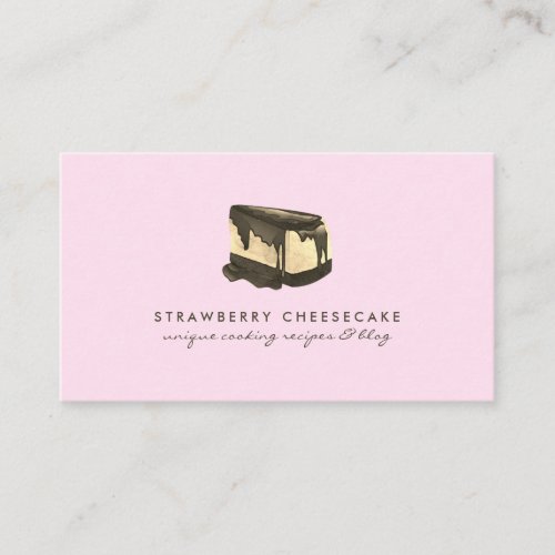 Pink Slice Cheesecake Strawberry Pastry Dessert Business Card