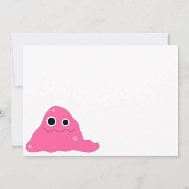 Pink Slim Monster Invitation (Front)