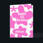 Pink Slime 7th Birthday Card<br><div class="desc">This is a very slimy pink slime 7th birthday card with pink slime on the front, inside and some on the back to add some slime fun on any kid's birthday! Make sure to see photos of this kid slime birthday card. You will be able to easily personalize the front...</div>