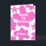 Pink Slime 7th Birthday Card<br><div class="desc">This is a very slimy pink slime 7th birthday card with pink slime on the front, inside and some on the back to add some slime fun on any kid's birthday! Make sure to see photos of this kid slime birthday card. You will be able to easily personalize the front...</div>