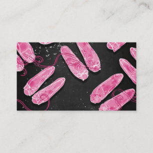 Pink Slipper Black Business Card