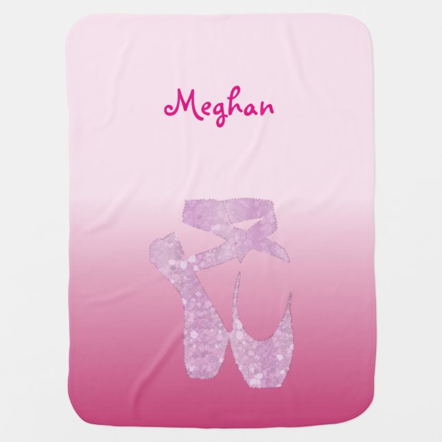 pink slippers baby blanket (Front)