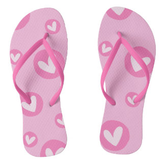 Pink Slippers with Heart Pattern