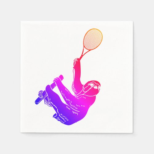 Pink Sloth With Tennis Racket Party Napkins