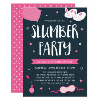 Pink Slumber Party Birthday Invitation