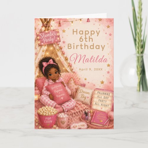 Pink Slumber Party Celebration Card