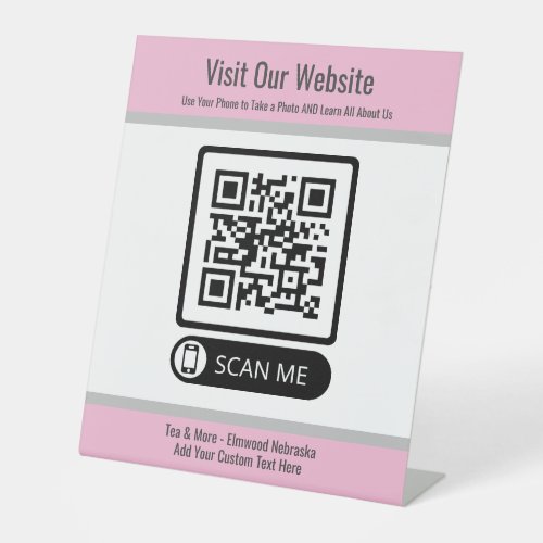 Pink Small Business Create QR Code Website Sign