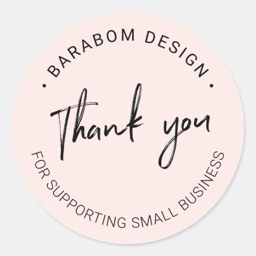 Pink  Small Business Thank you package sticker