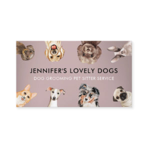 Pink Small Size Dogs Pet Sitter Business Card