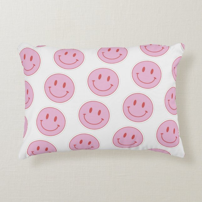 Pink Smile Face Pillow (Front)