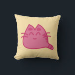 Pink Smiling Kitty Cat Throw Pillow<br><div class="desc">a cute cartoon drawing of a pink smiling kitty cat.</div>