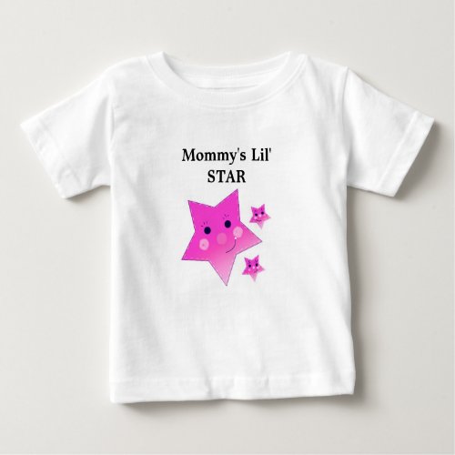 Pink Smiling Stars Baby T_Shirt