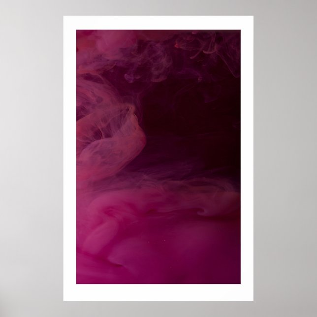 Pink Smoke Abstract Art Prints Scandi Geometric (Front)
