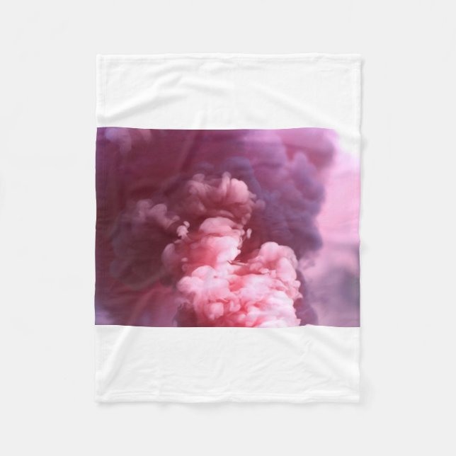 Pink smoke fleece blanket (Front)
