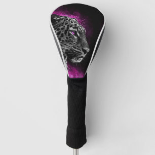 pink smoke leopard golf head cover
