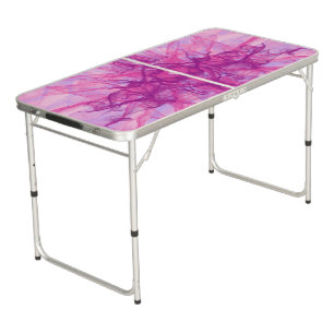PINK SMOKE - Modern and abstract Fractal Art - Beer Pong Table