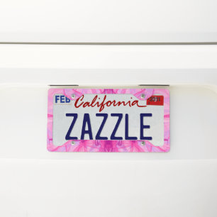 PINK SMOKE - Modern and abstract Fractal Art - License Plate Frame