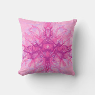 PINK SMOKE - Modern and abstract Fractal Art - Outdoor Pillow