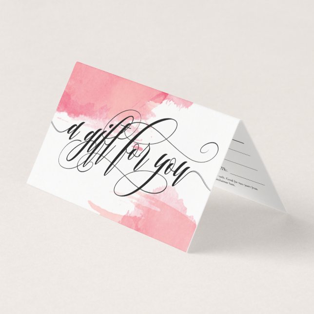 Pink Smudges - A Gift For You - Gift Certificate (Front)