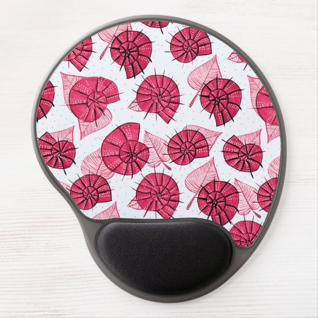 Pink Snails Pattern Girly Gel Mouse Pad (Front)