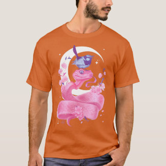 Pink Snake and Bird T-Shirt