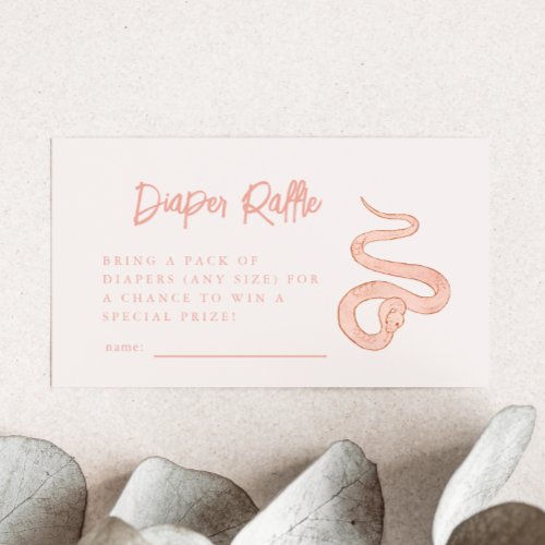 Pink Snake Diaper Raffle Ticket  Enclosure Card
