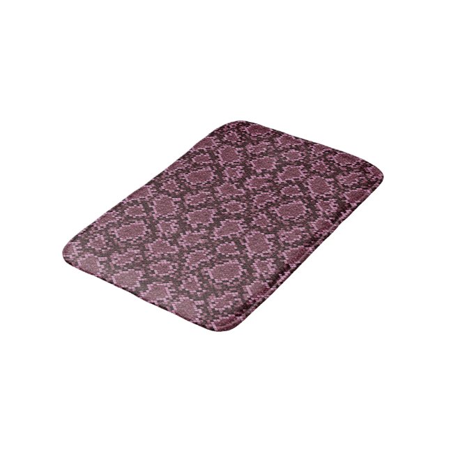 Pink Snake Print Bath Mat (Angled)